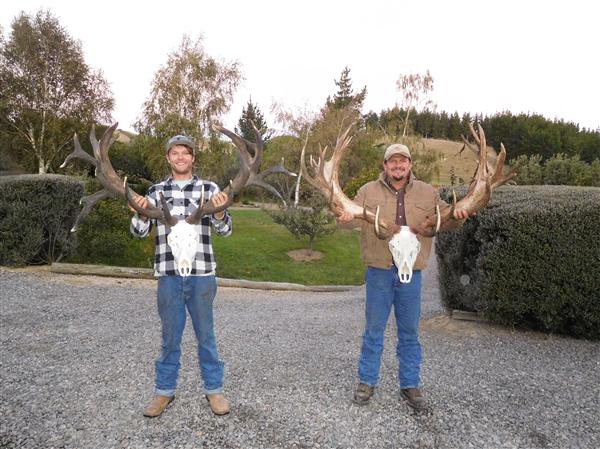 Austin and Layne with their Red Stags European skulls 